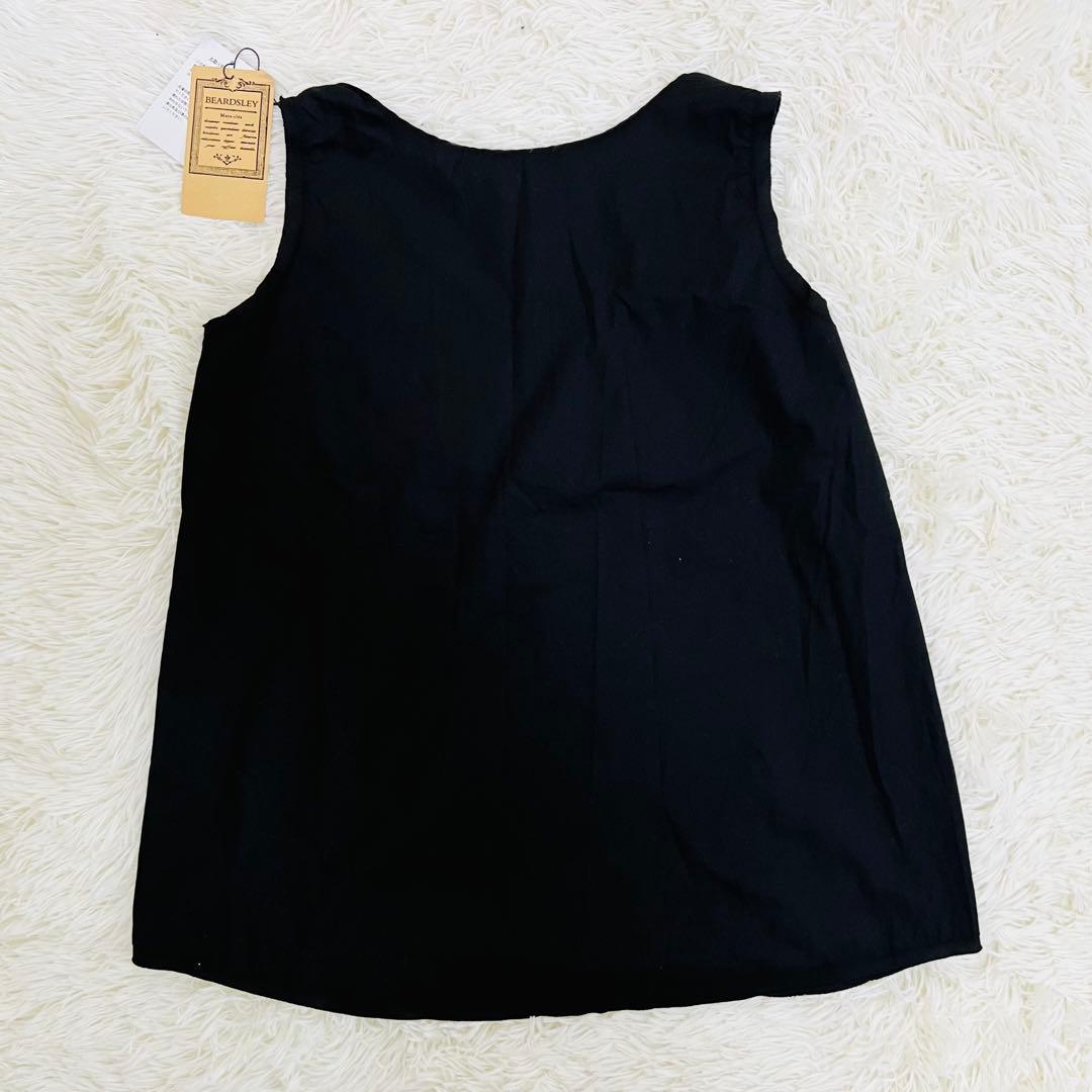 新品タグ付き 24ss ビアズリー 黒 シャツタンク 洗える　タンクトップ