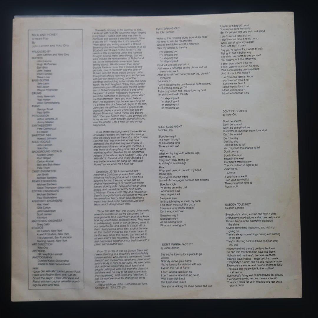 洋楽 John Lennon & Yoko Ono - Milk and Honey