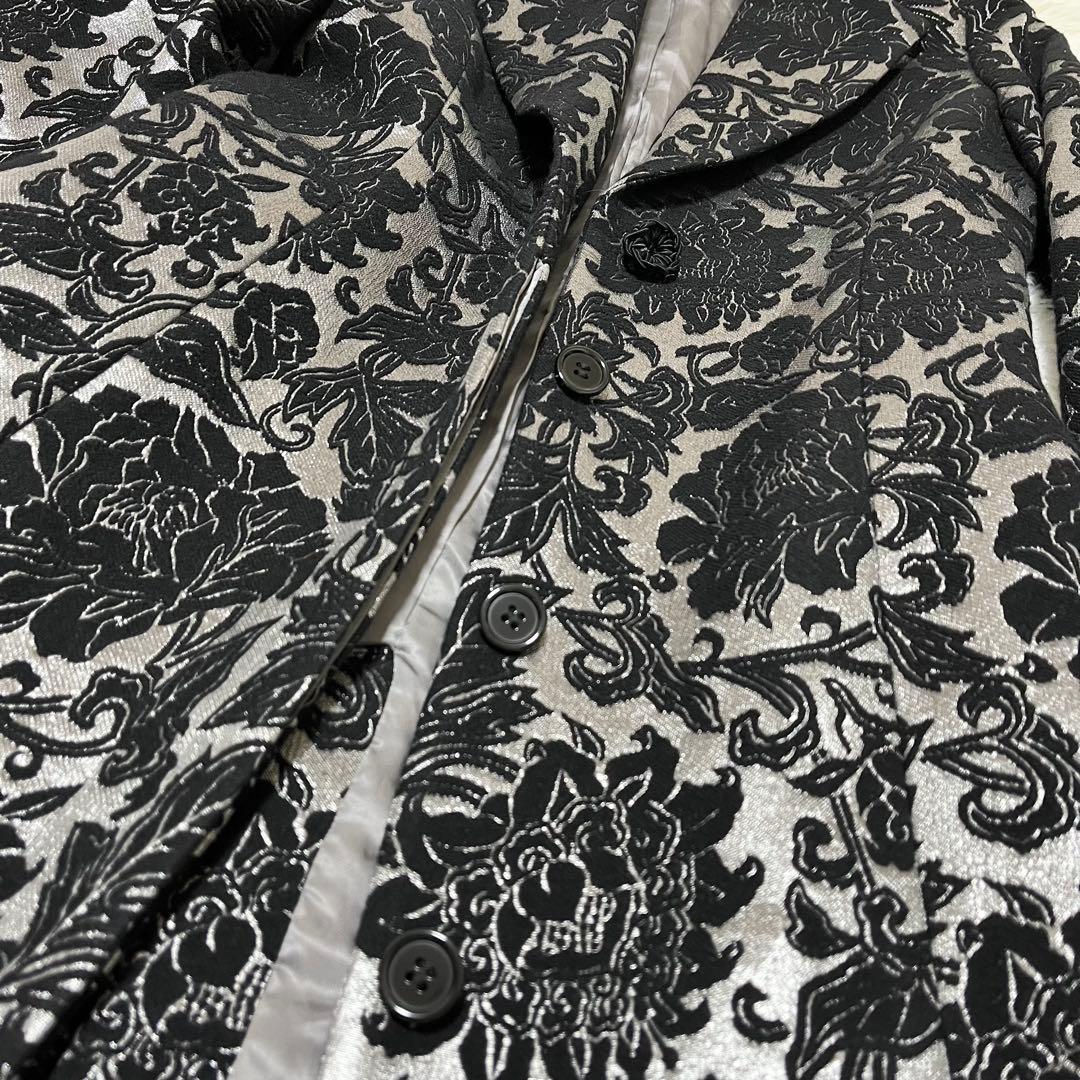 希少　ヴィヴィアンタム 総柄 ウールコート　ベロア　切替　異素材　刺繍　S