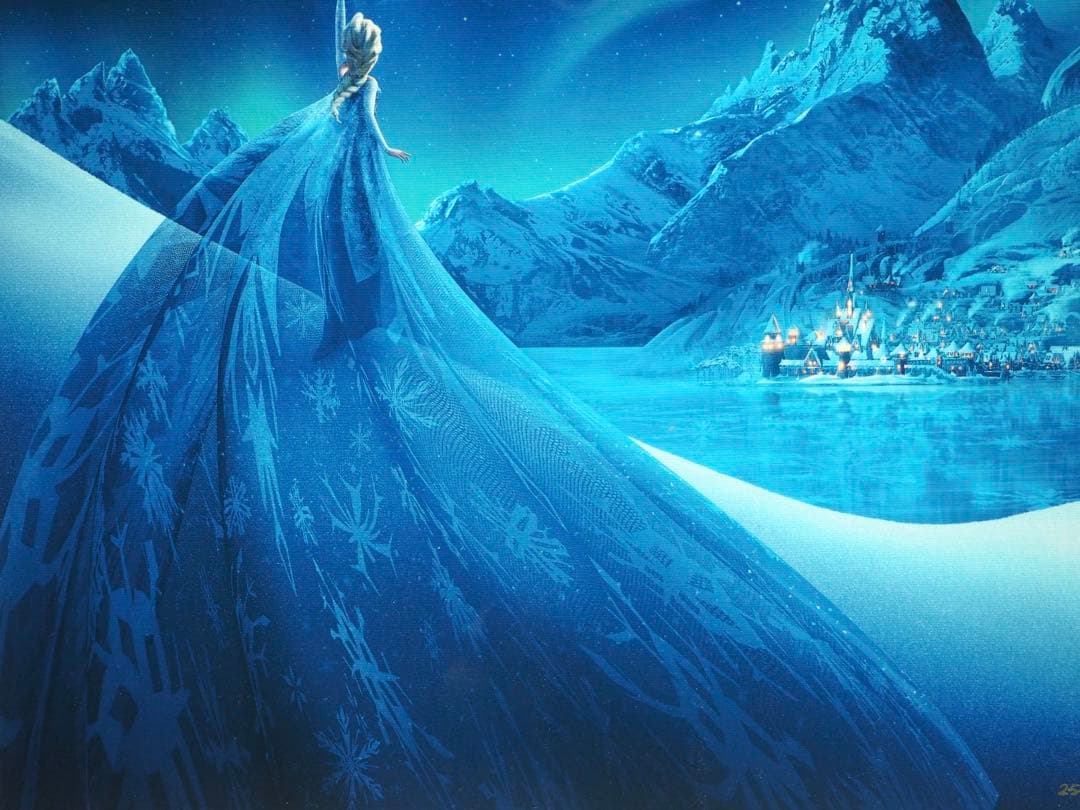 真作■アナと雪の女王 版画 エルサ■絵画 ディズニー アナ雪 アールビバン