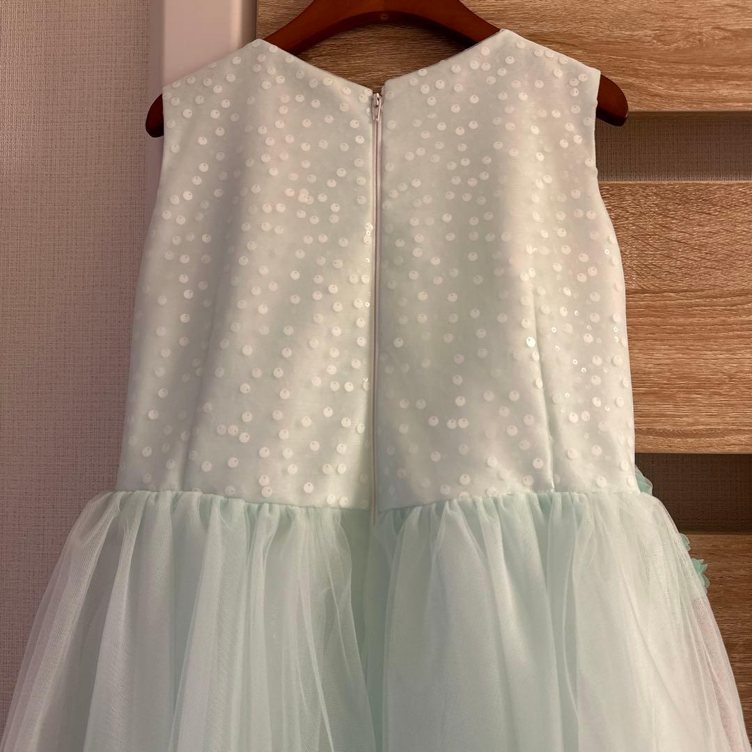 ドレスコ　DRESCCO ミントブルージュエリーロングドレス　140cm 美品