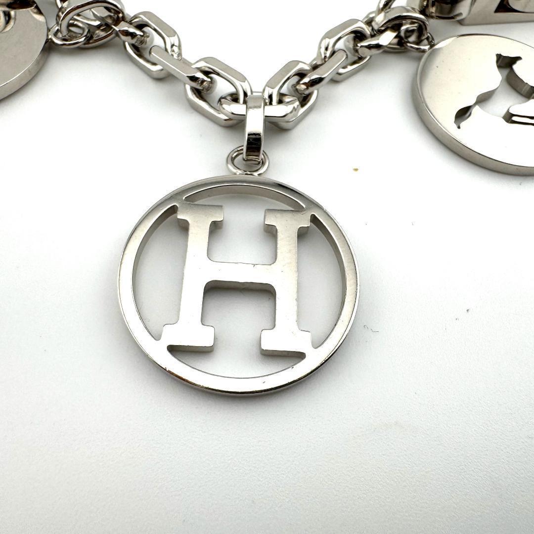 エルメス アミュレット4 バッグチャーム ブルロック キーホルダー シルバー