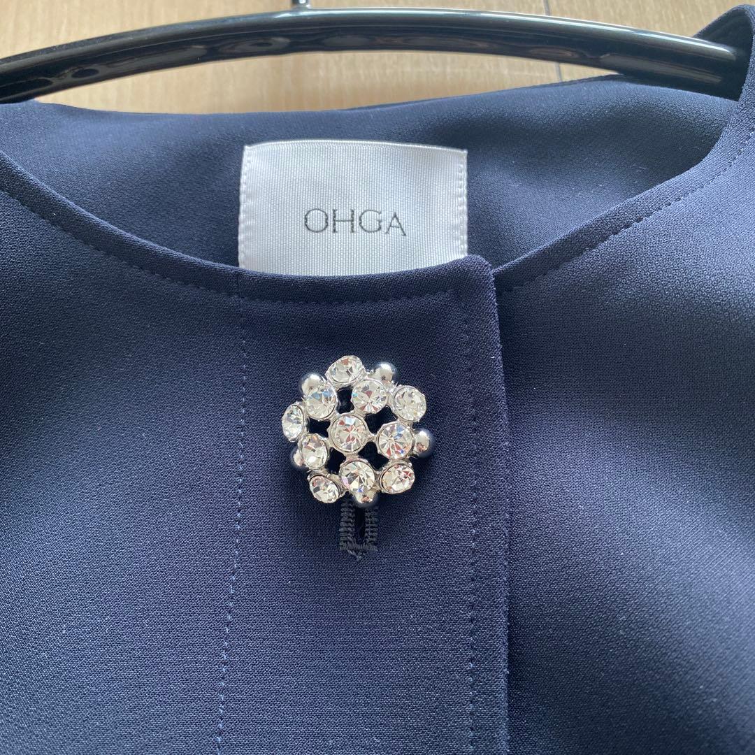 OHGA ノーカラービジュージャケット