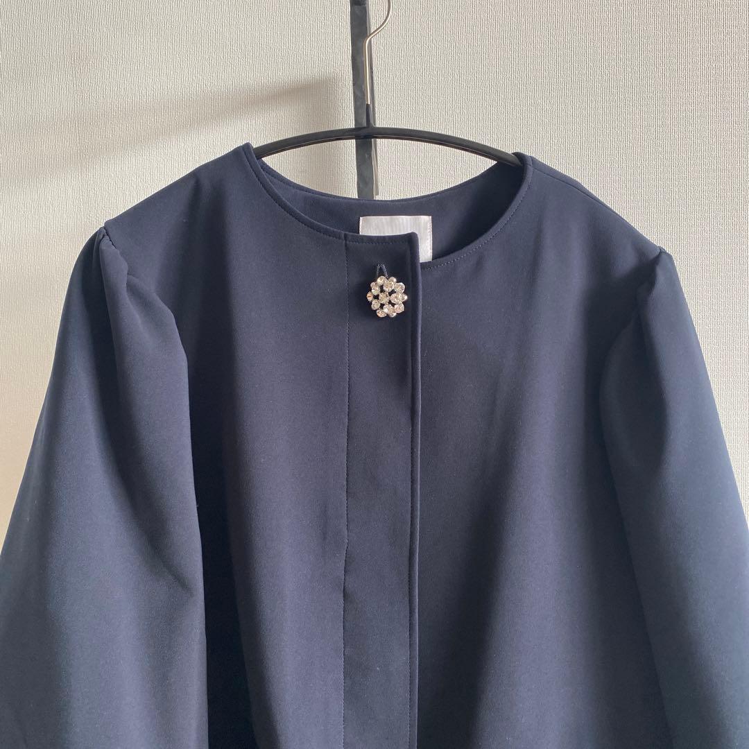 OHGA ノーカラービジュージャケット