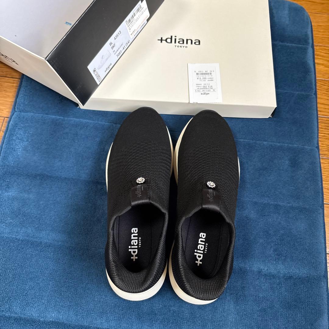 +diana ブラック スリッポンスニーカー