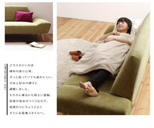 新品未使用　カバーリングモダンデザイン　ローソファ　３人掛け　３P　グリーン