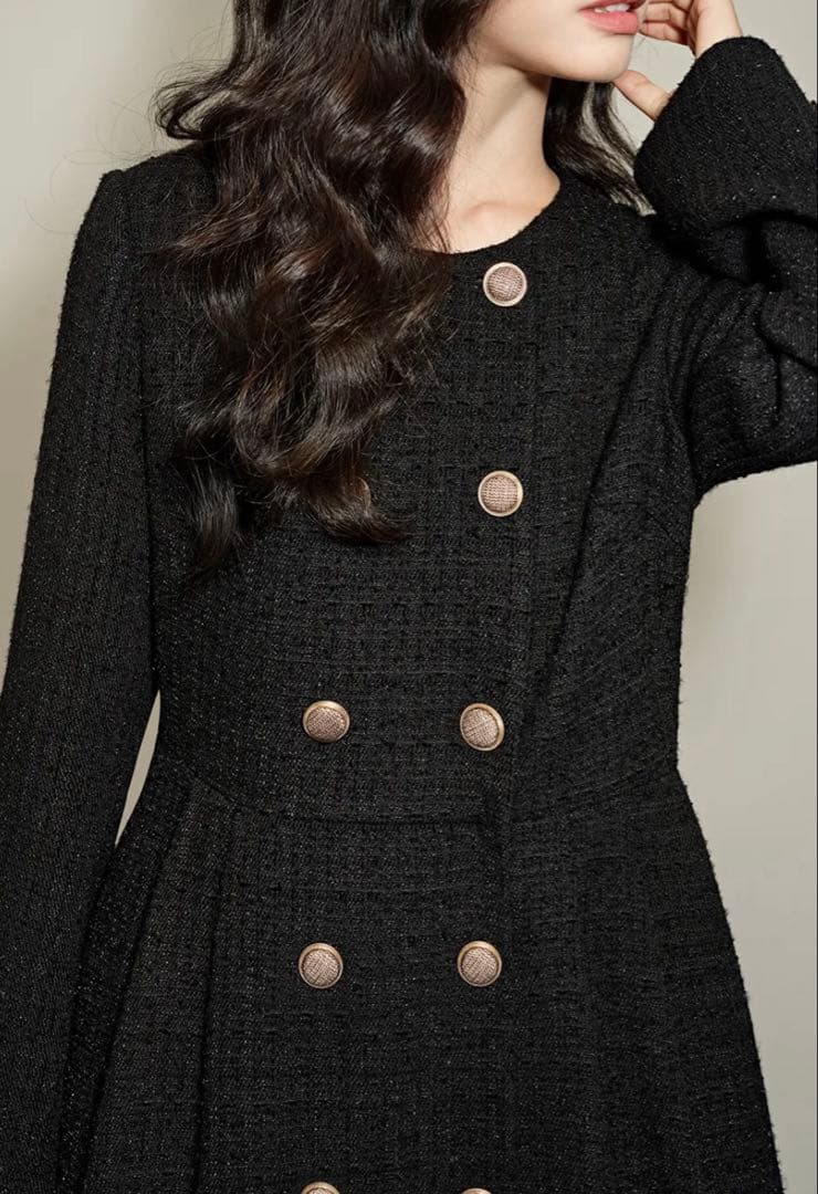 新品タグ付　韓国　KUOSEクオセ ツイードマキシドレス