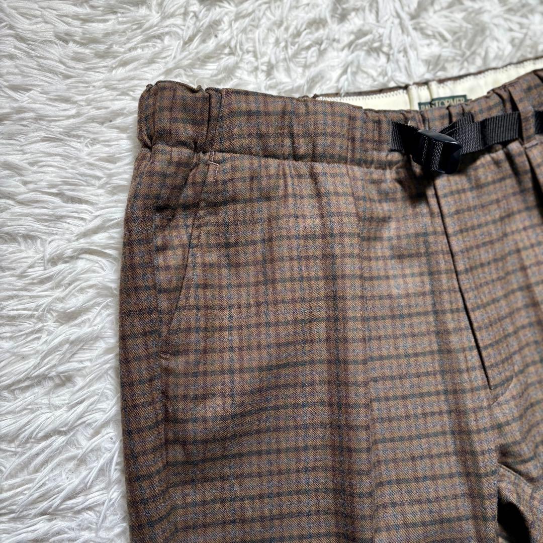 【美品】BARNSTORMER イージースラックスパンツ　チェック　ウール　M