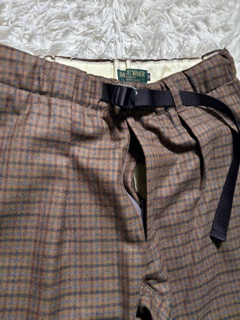 【美品】BARNSTORMER イージースラックスパンツ　チェック　ウール　M