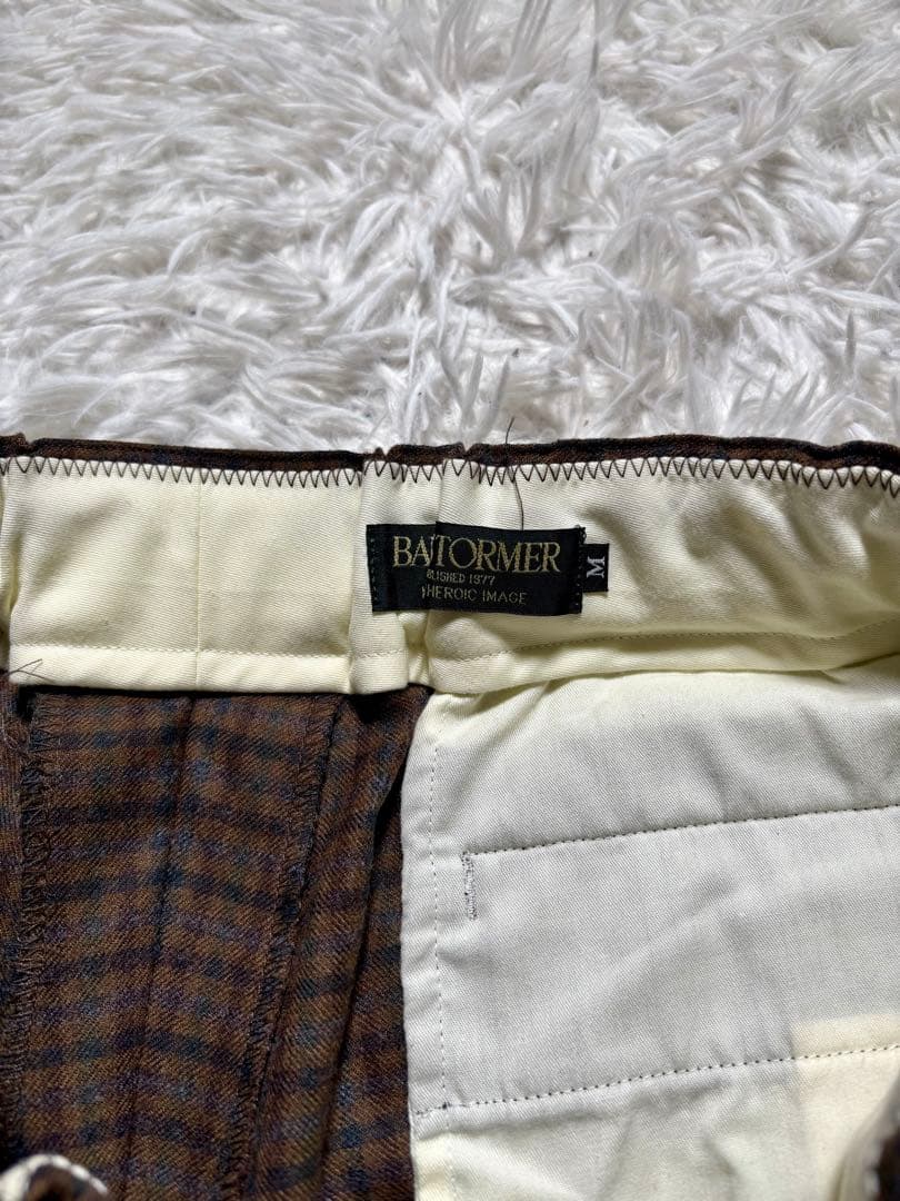 【美品】BARNSTORMER イージースラックスパンツ　チェック　ウール　M