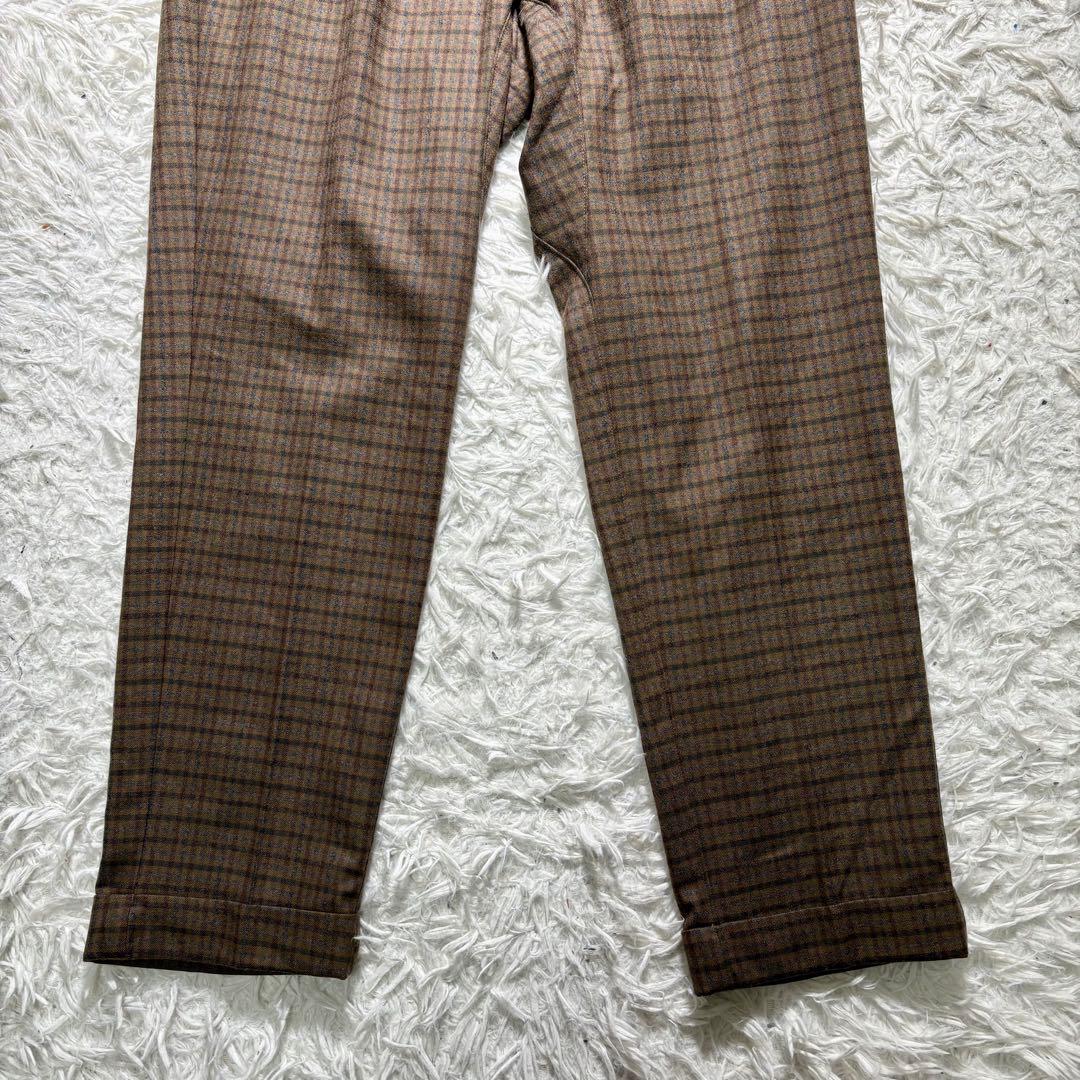 【美品】BARNSTORMER イージースラックスパンツ　チェック　ウール　M