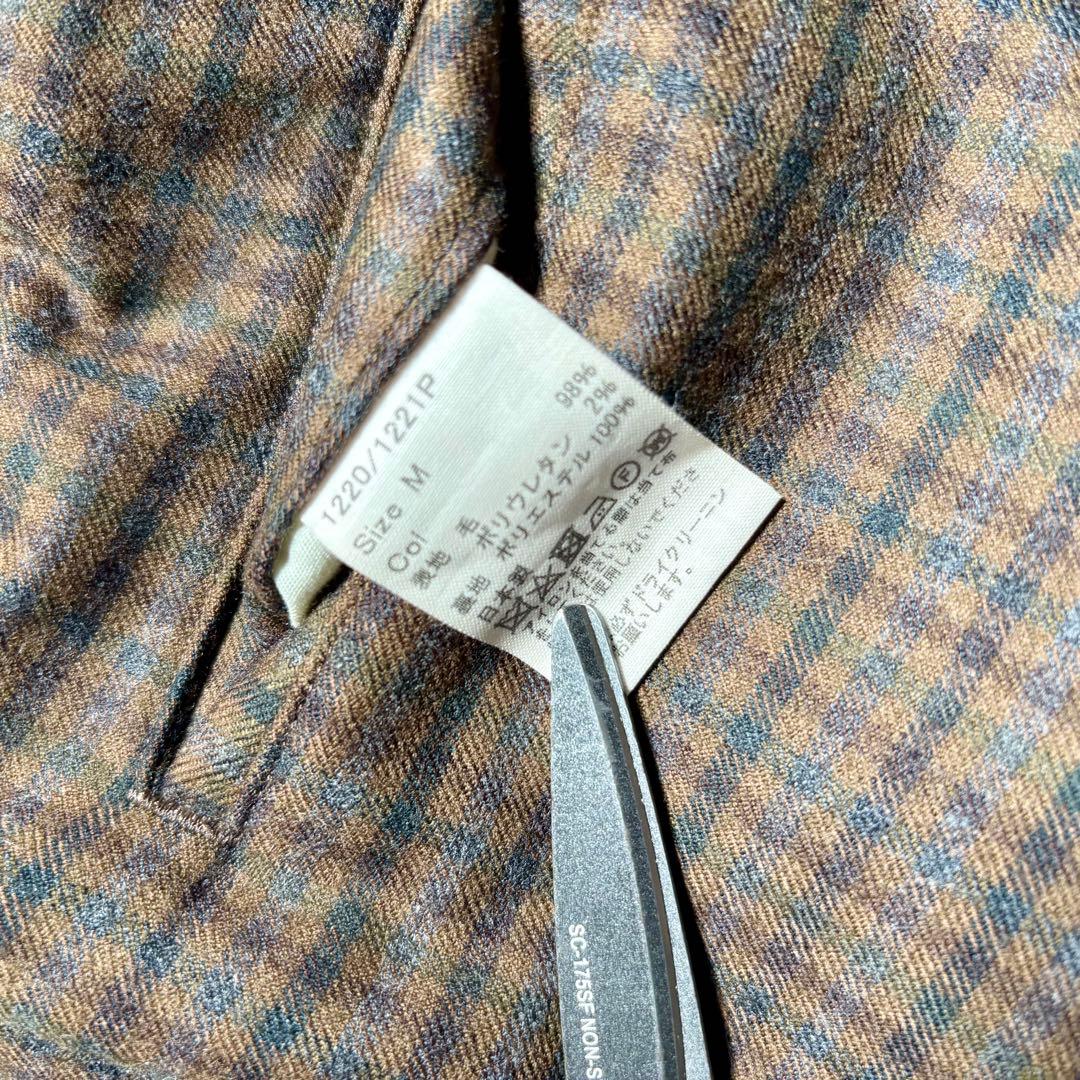 【美品】BARNSTORMER イージースラックスパンツ　チェック　ウール　M