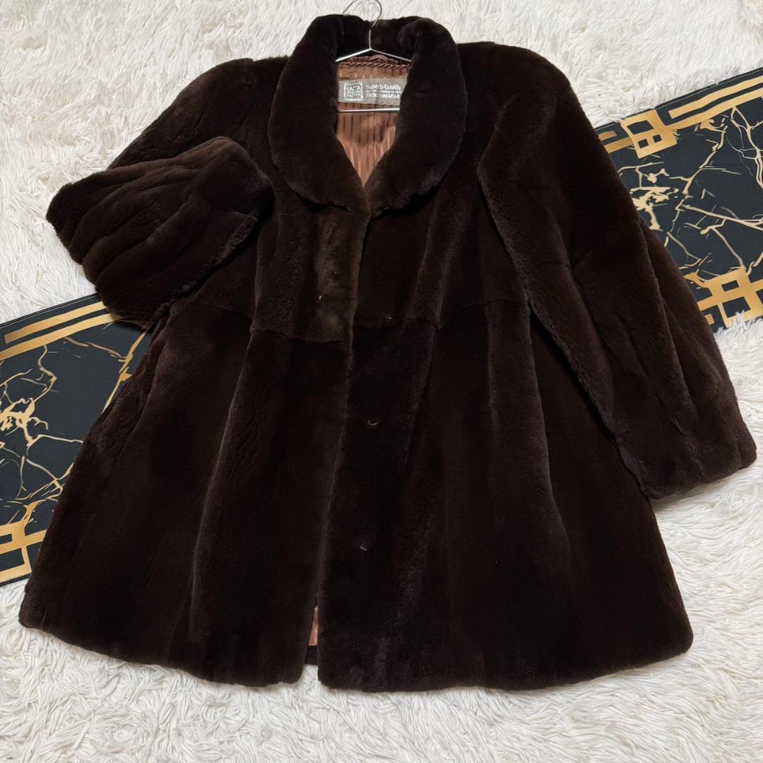 総丈85 SAGAMINK セミロング ミンクコート 3L相当 ブラウン 軽量