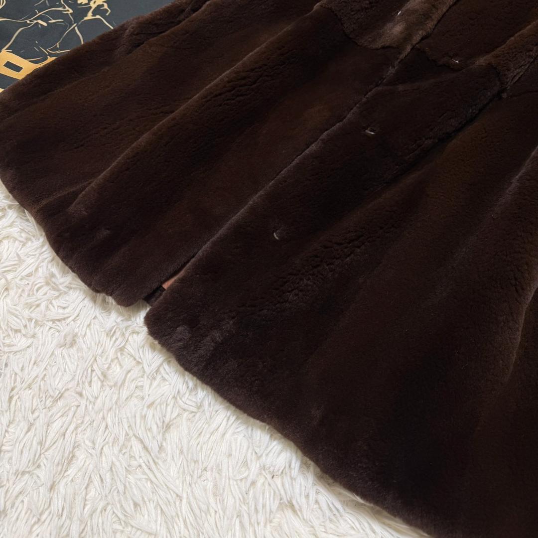 総丈85 SAGAMINK セミロング ミンクコート 3L相当 ブラウン 軽量