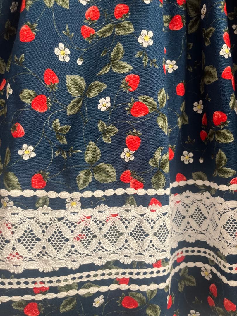 新品 メルヘンティカ ストロベリー・ミルフィーユワンピース ネイビー 長袖