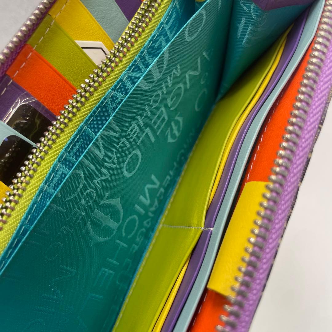 ミケランジェロ　クロコダイル型押し　ラウンドファスナー　長財布　ロングウォレット