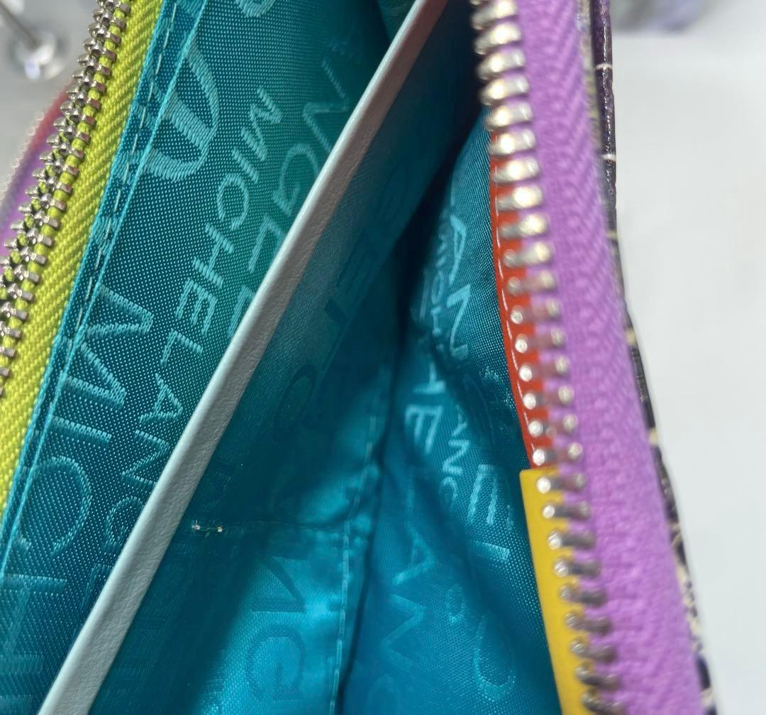 ミケランジェロ　クロコダイル型押し　ラウンドファスナー　長財布　ロングウォレット