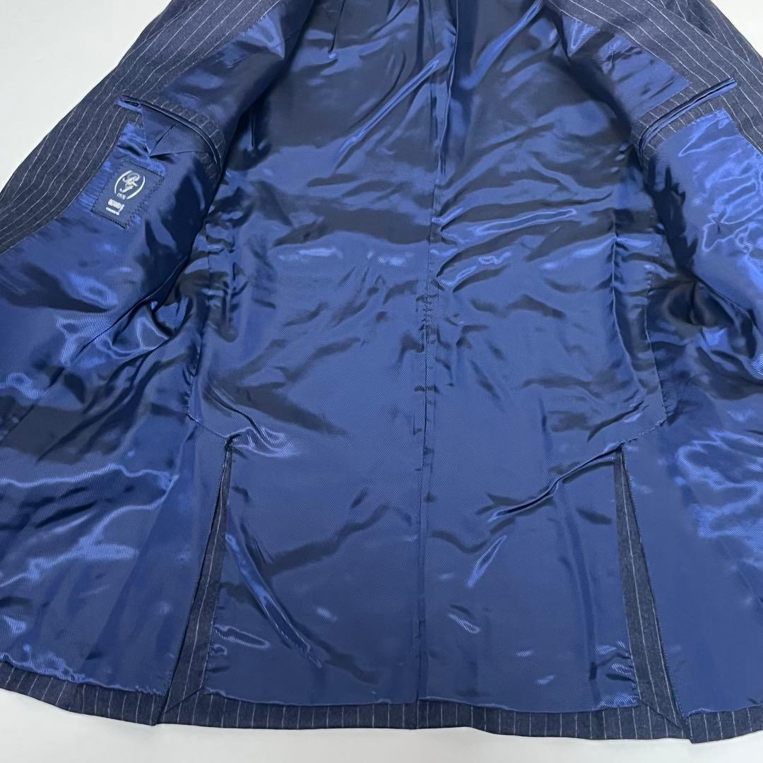 【美品】BEAMSF　ビームスエフ　スーツ　セットアップ　ストライプ　ネイビー