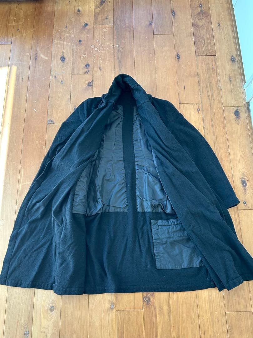 BLACK COMME des GARCONS ウール縮絨レイヤード風コート