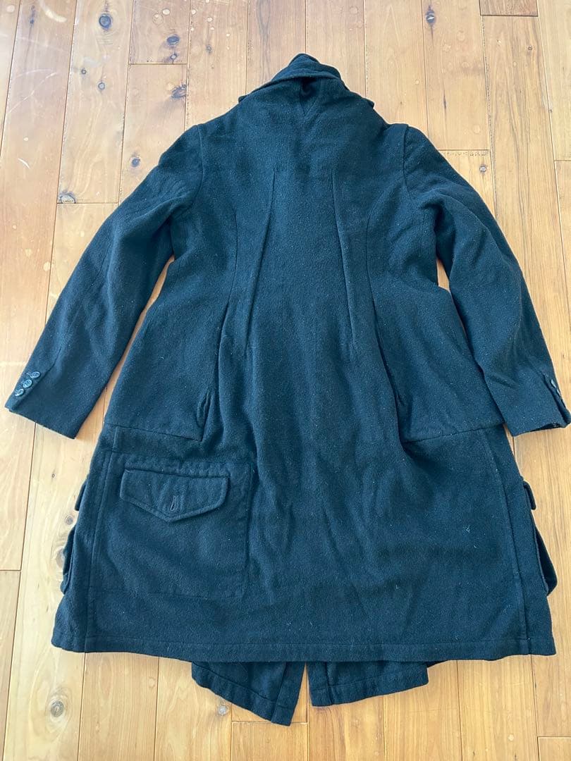 BLACK COMME des GARCONS ウール縮絨レイヤード風コート