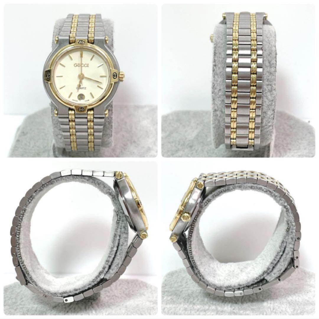 【未使用級】GUCCI 9000L グッチ 腕時計 ホワイト 新品電池 ケース