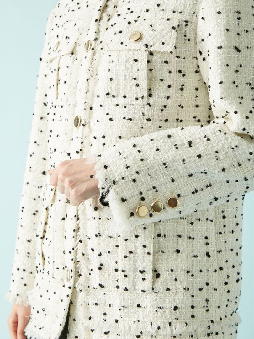 LILYBROWN ノーカラーツイードジャケット