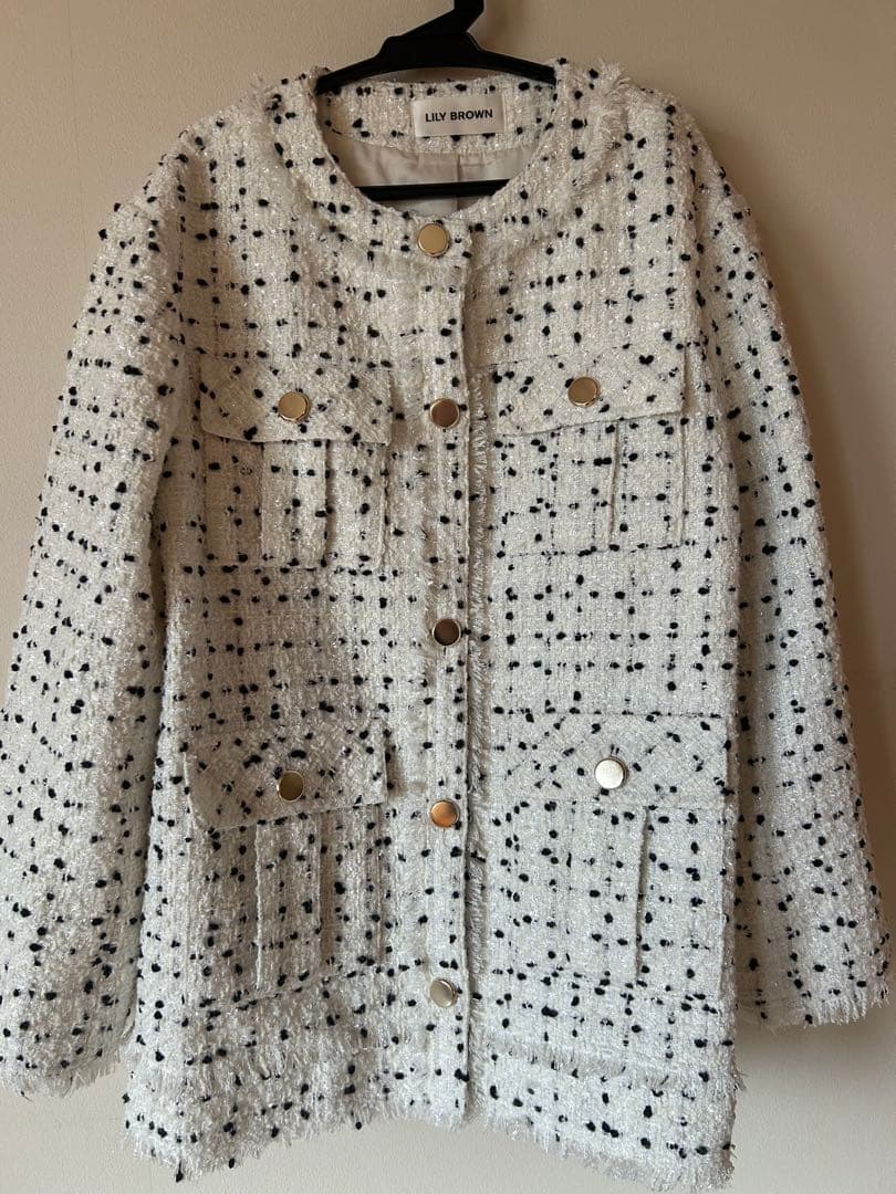 LILYBROWN ノーカラーツイードジャケット