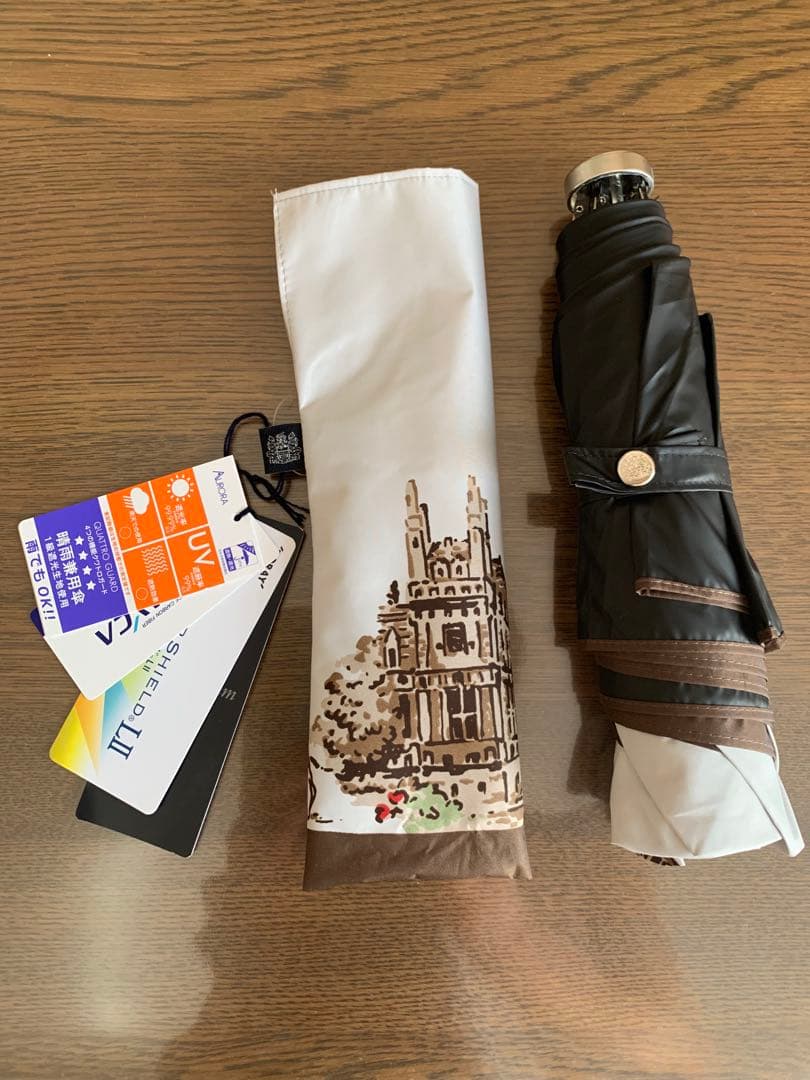 新品アクアスキュータム　1級遮光晴雨兼用傘折りたたみ日傘サマーシールド軽量トレカ