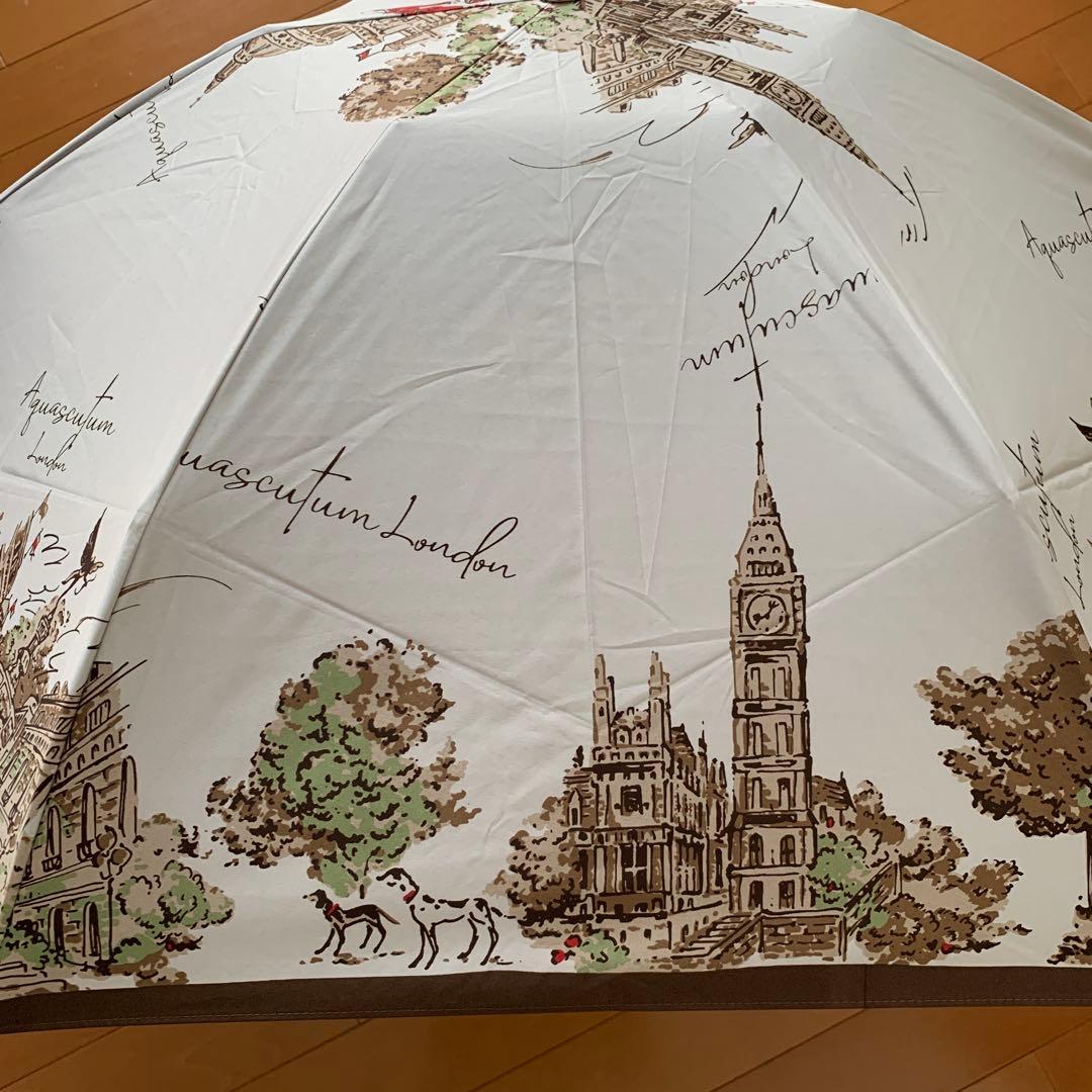 新品アクアスキュータム　1級遮光晴雨兼用傘折りたたみ日傘サマーシールド軽量トレカ