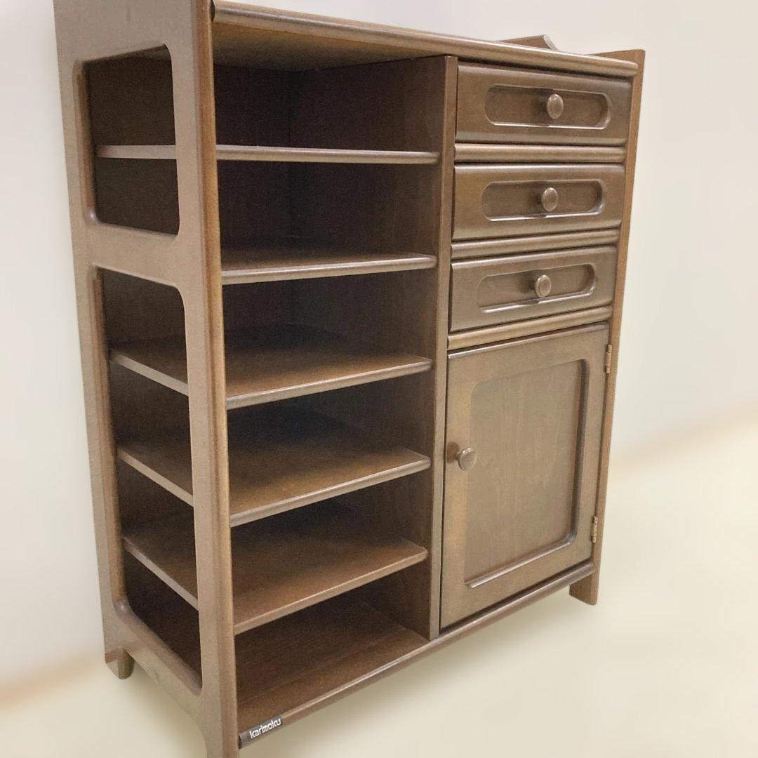 【カリモク】サイドボード　キャビネット　電話台　FAX台　スリッパ