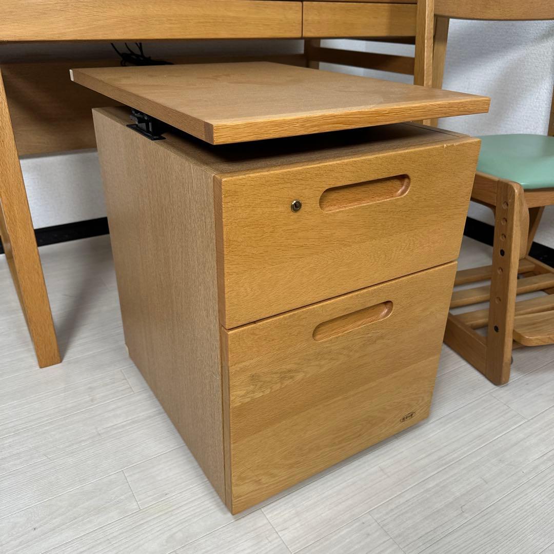 純国産品 浜本工芸 HAMAMOTO 学習デスク 昇降ワゴン 1※