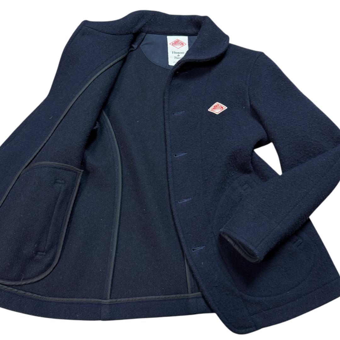 3834 美品 XL相当 DANTON ウールモッサ ピーコート くるみボタン