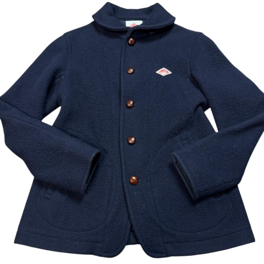 3834 美品 XL相当 DANTON ウールモッサ ピーコート くるみボタン