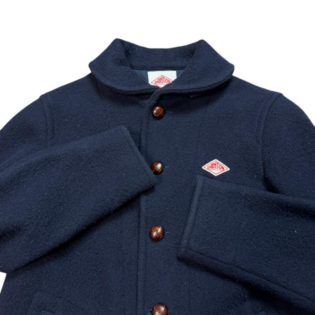 3834 美品 XL相当 DANTON ウールモッサ ピーコート くるみボタン
