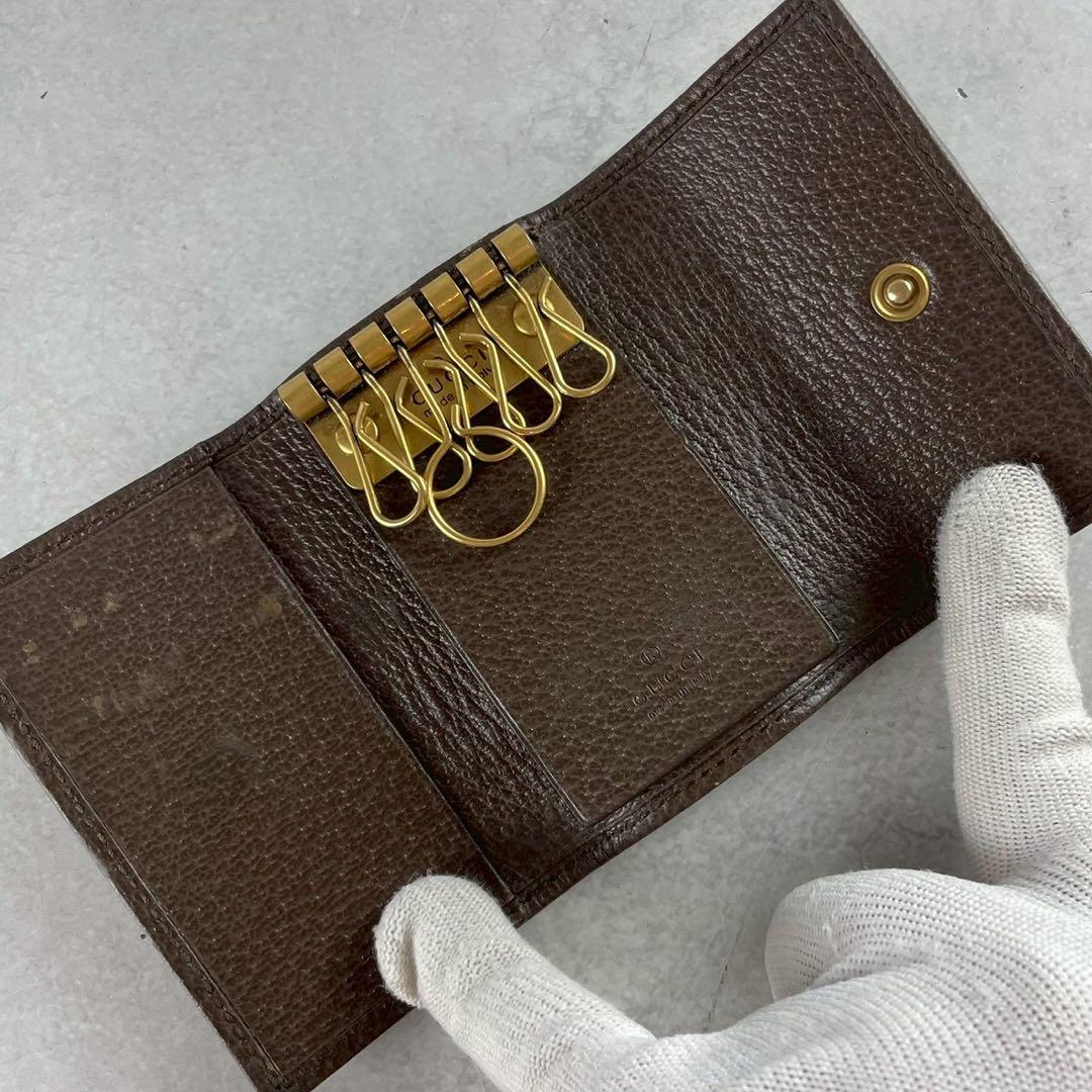 【美品】GUCCI グッチ 6連キーケース オフィディア シェリーライン