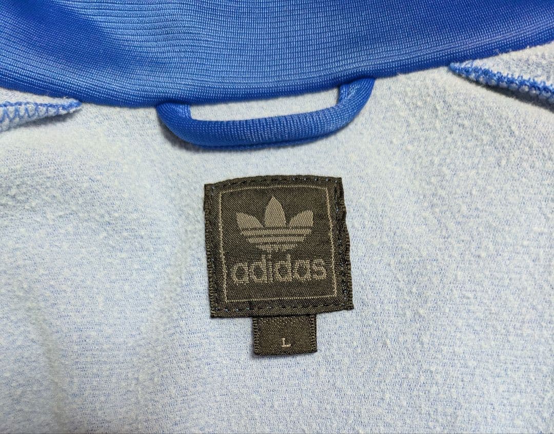 希少 adidas70s 復刻トラックジャケット青 /黄　万国旗　曲がりポケット