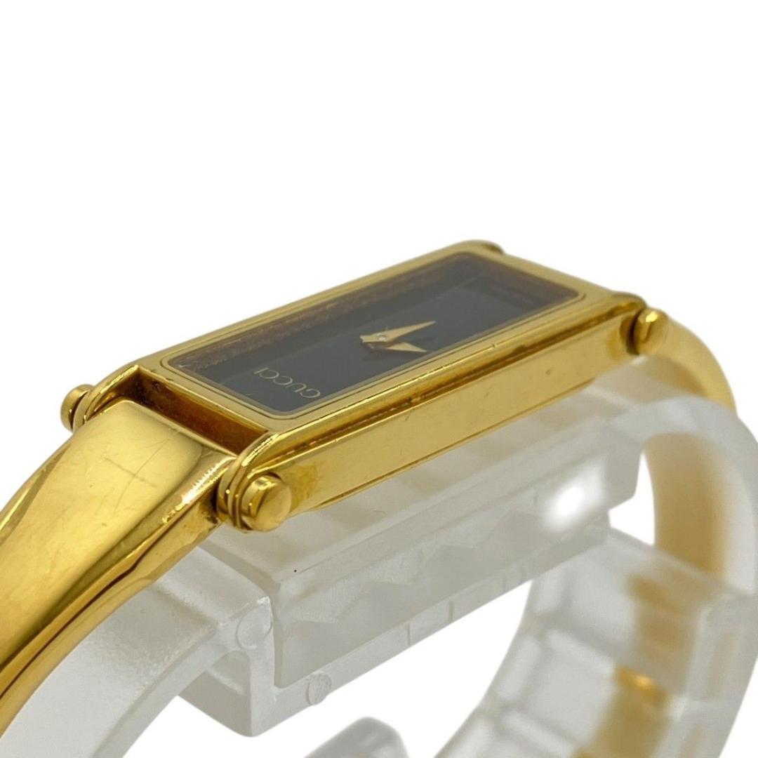 GUCCI腕時計 バングルウォッチ 1500 クォーツ 黒文字盤 ゴールド 稼働