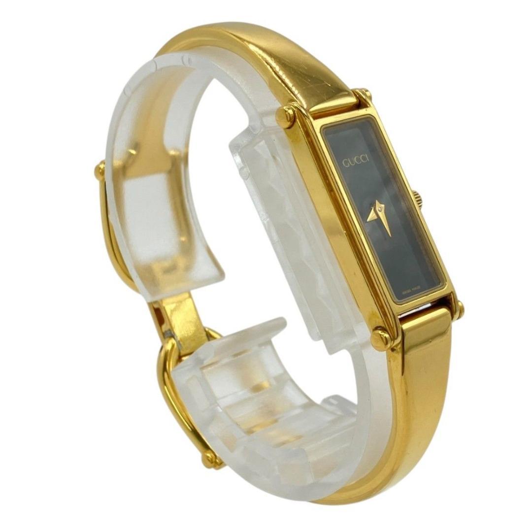 GUCCI腕時計 バングルウォッチ 1500 クォーツ 黒文字盤 ゴールド 稼働