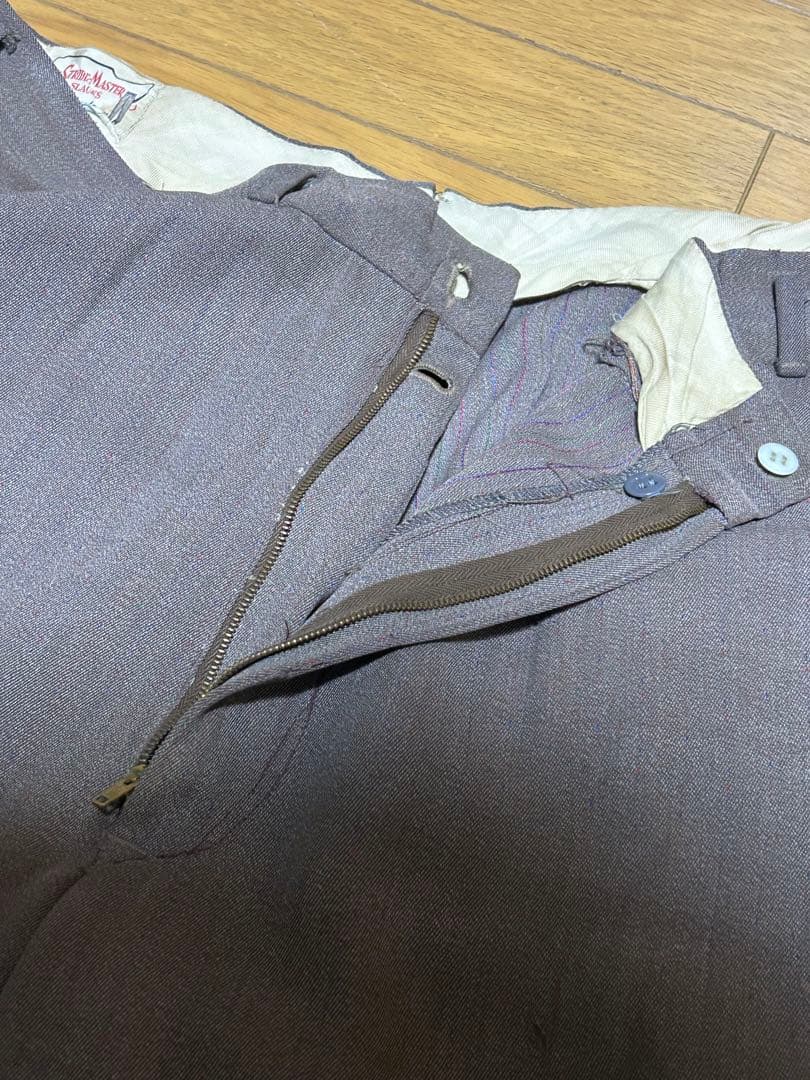 50s us rayon gabardine slacks 絣