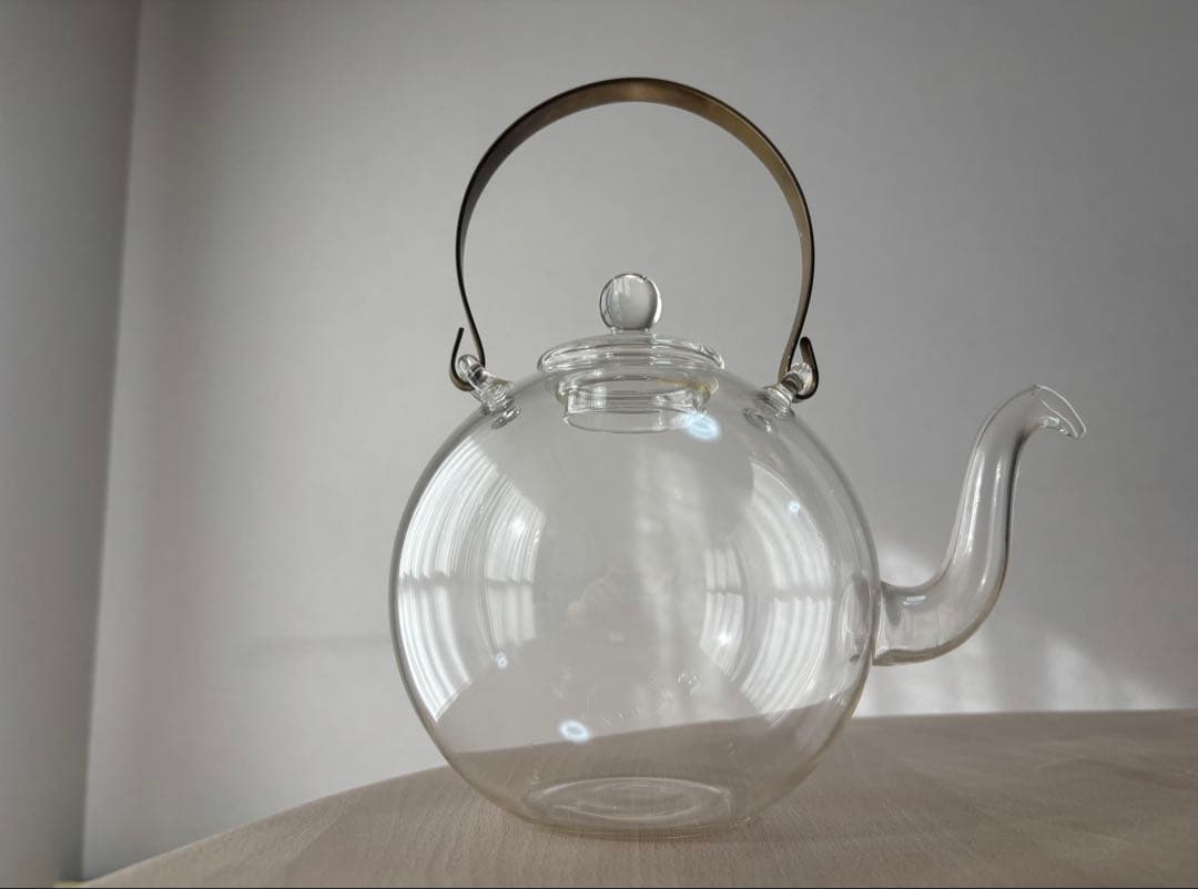 ガラスポット　日ノ出化学製作所Mサイズ（真鍮持ち手）