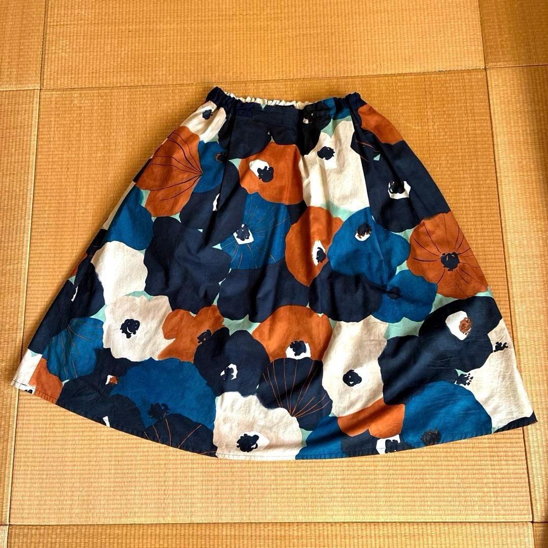 パラスパレス　インディゴカットソー&花柄スカートセット