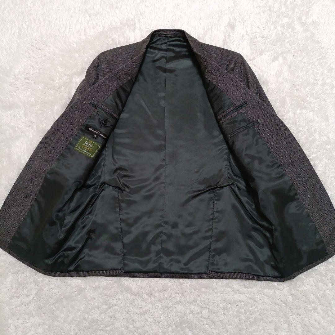 【極美品】グリーンレーベルリラクシング REDA スリーピーススーツ グレー46
