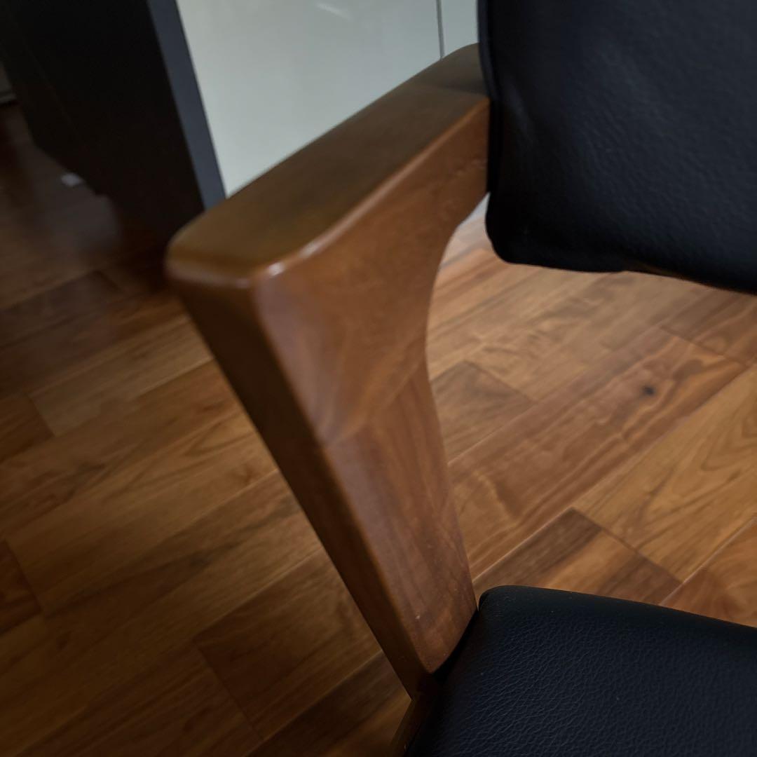 FUJI FURNITURE koti アームレスチェア本革ブラック②