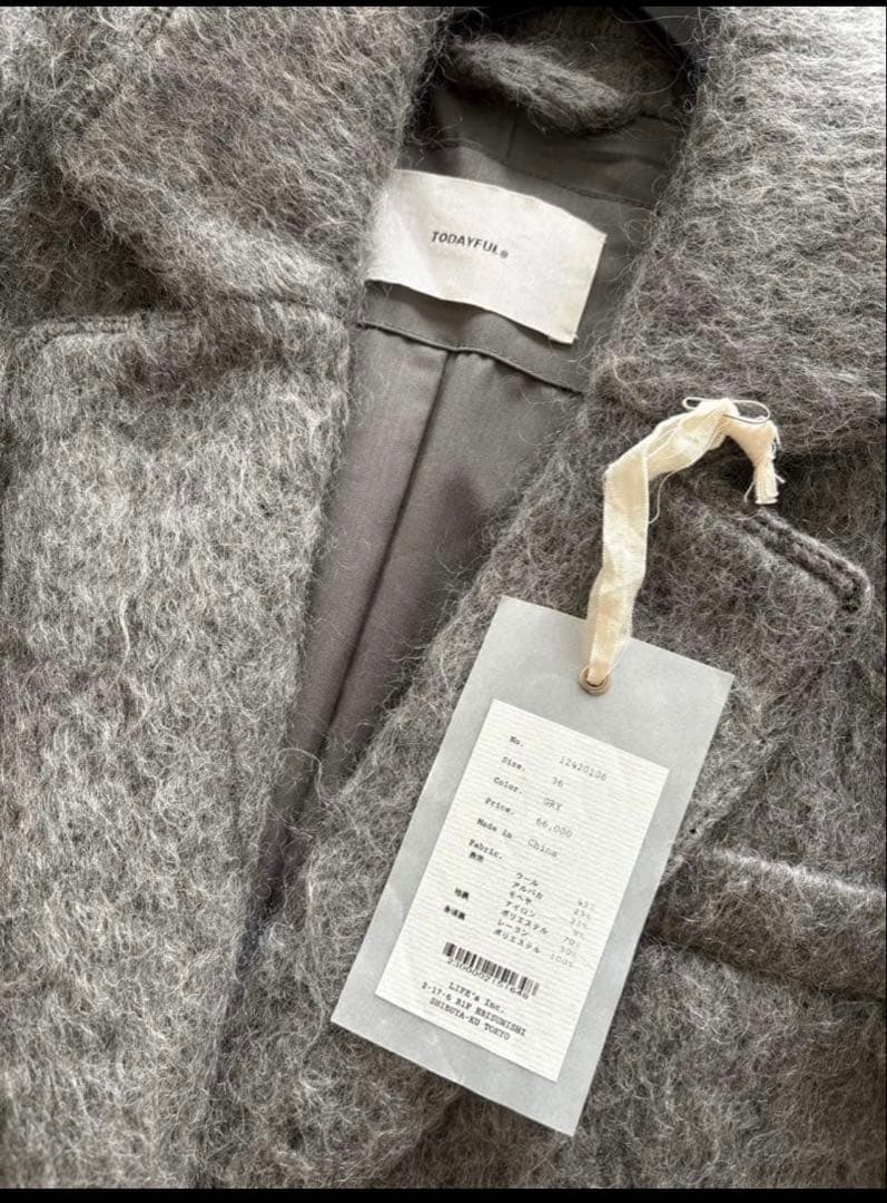 TODAYFUL シャギージャケットコート