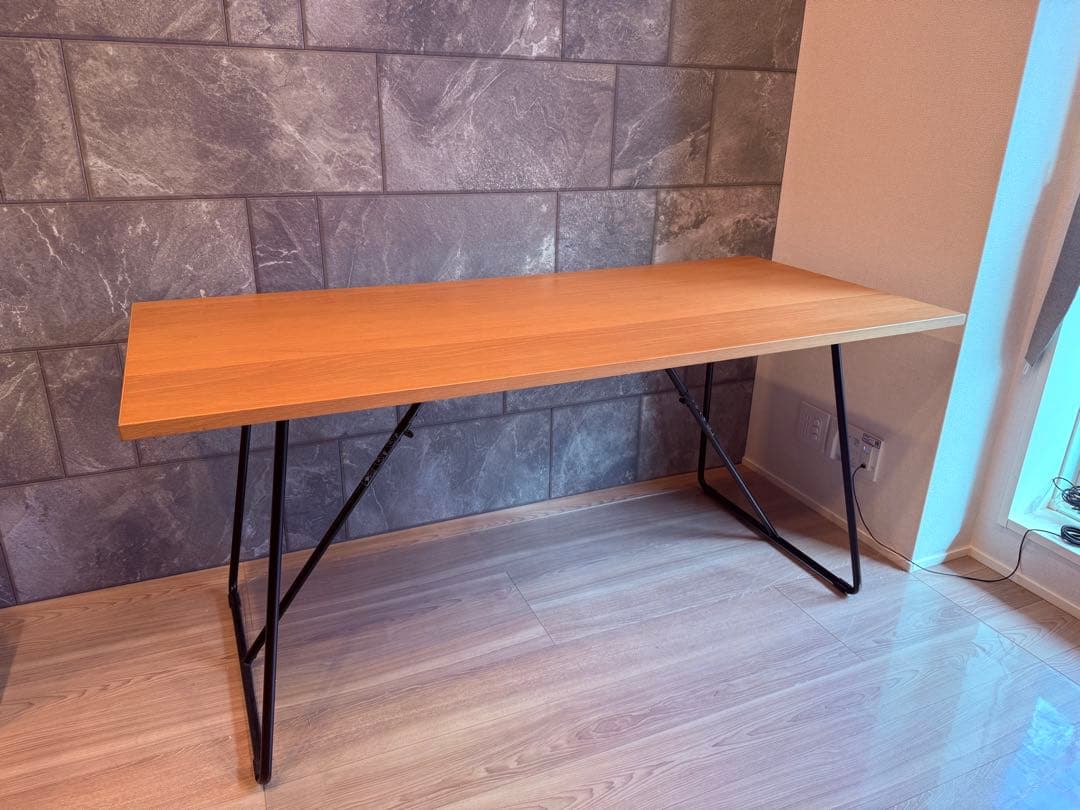 木製折りたたみテーブル 160cm（オーク材）