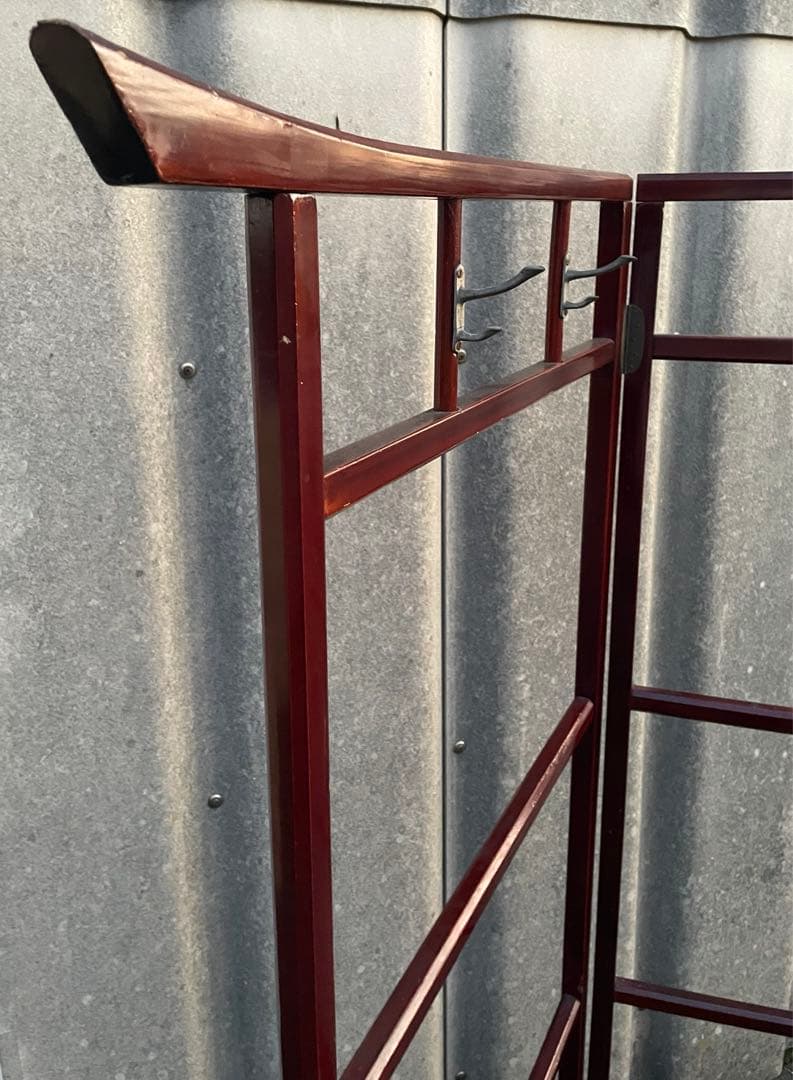 稀少/古道具/当時物/無垢材/木製/衣紋掛け/衣桁/着物掛け/24