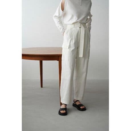 おくろ★CLANE クラネ バックスリットカーゴパンツ ホワイト Mサイズ