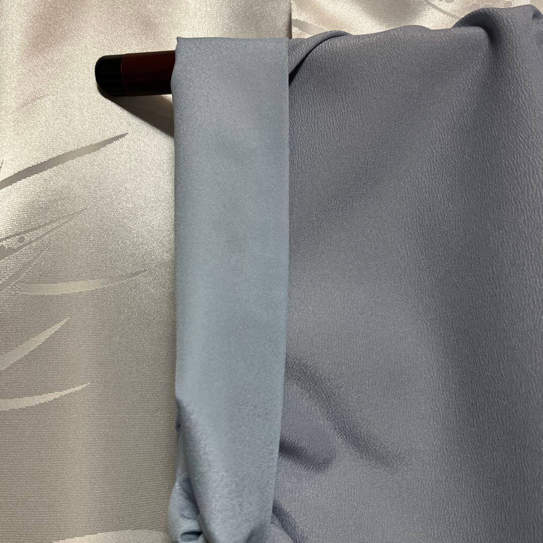 【胴抜き】洗える着物　訪問着　グレイッシュな水色