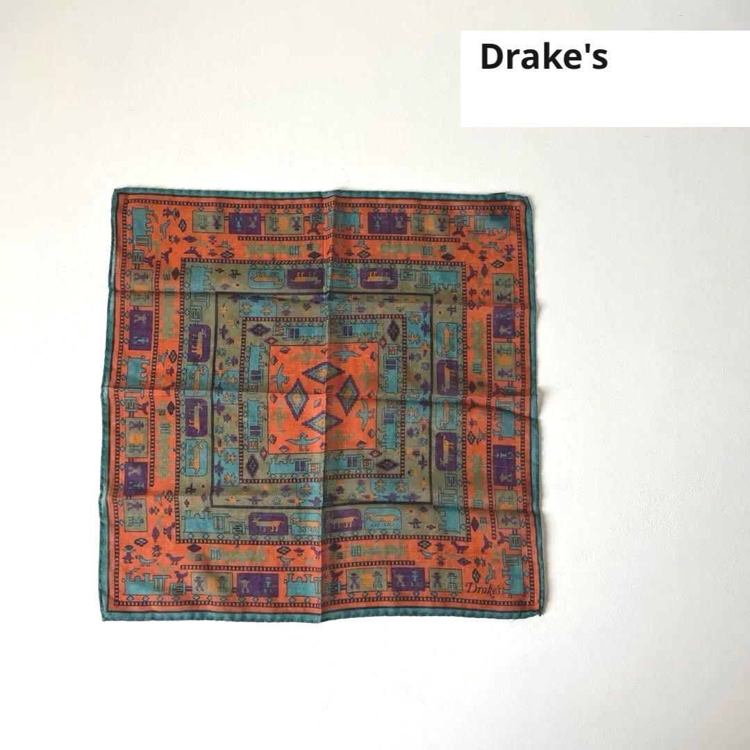 【未使用】Drake's ポケットチーフ ハンカチ ドレイクス