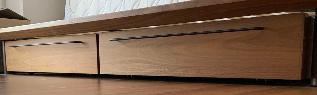 無印良品 ベッドフレーム下収納 小 ウォールナット材 ふた付き【2点】